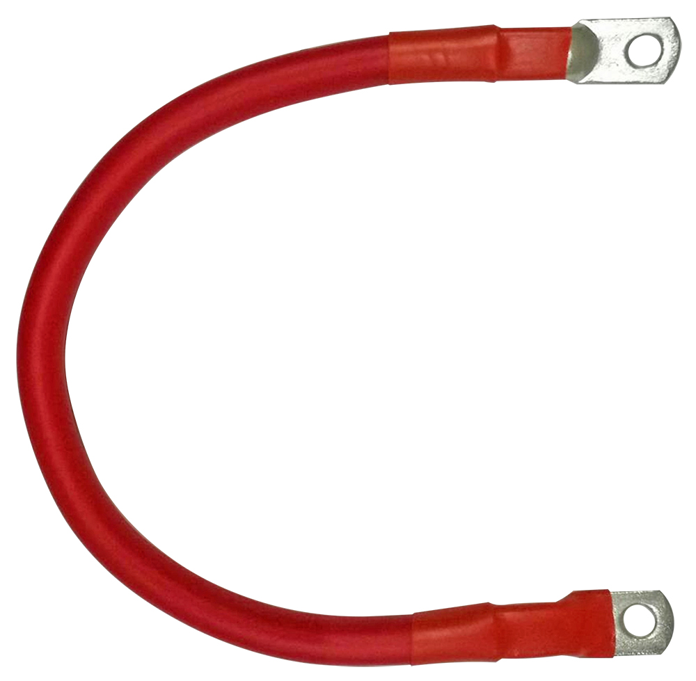 0 Gauge (0 B&S 53mm²) Tinned Battery Power Cable 450mm Red PWRTECH